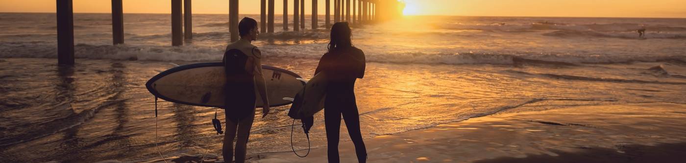 surfers watching the sunset in Destin